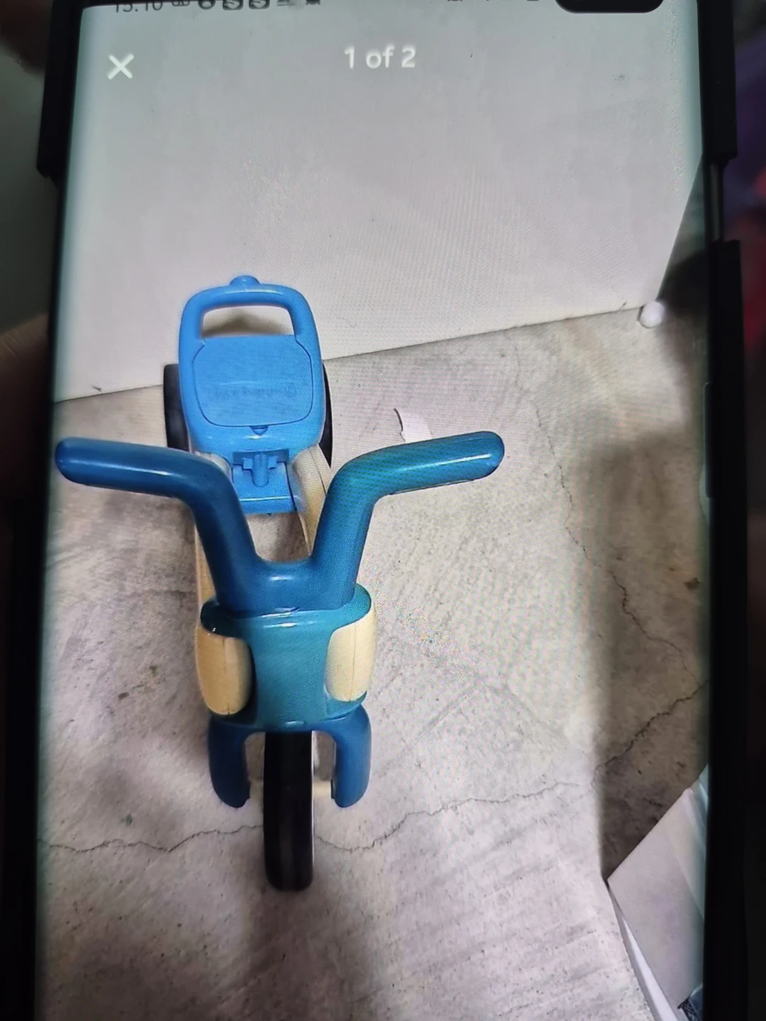 Blue and Cream Ride-On Toy Bike