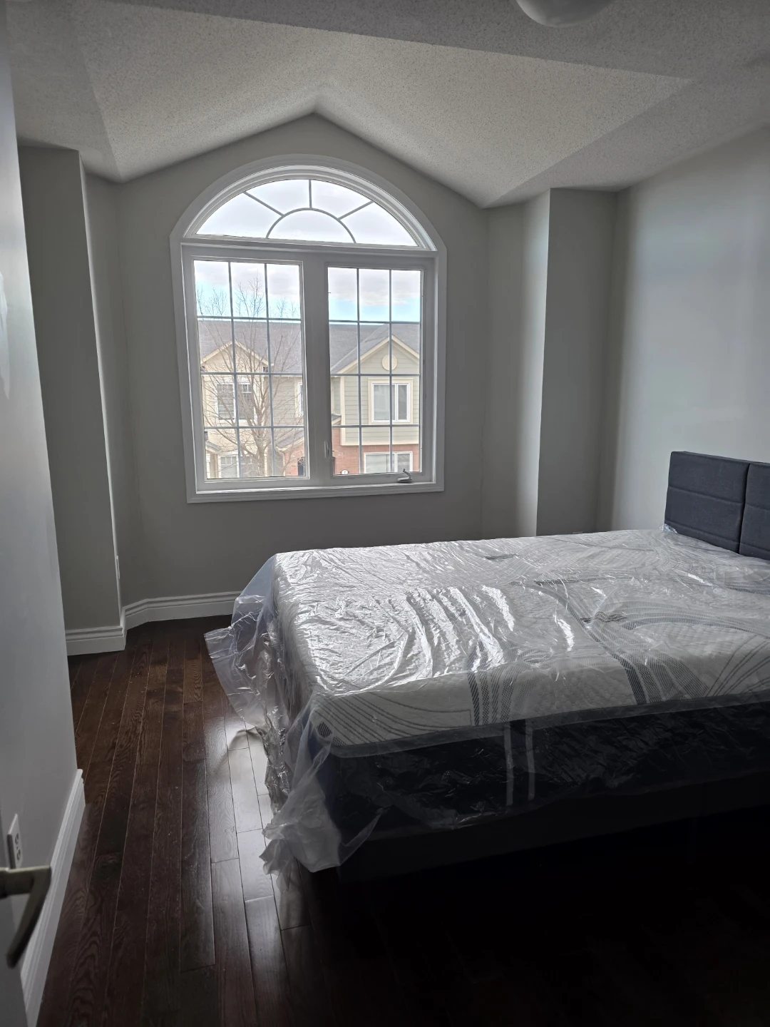 Queen Size Dark Grey Upholstered Bed Frame - photo 2
