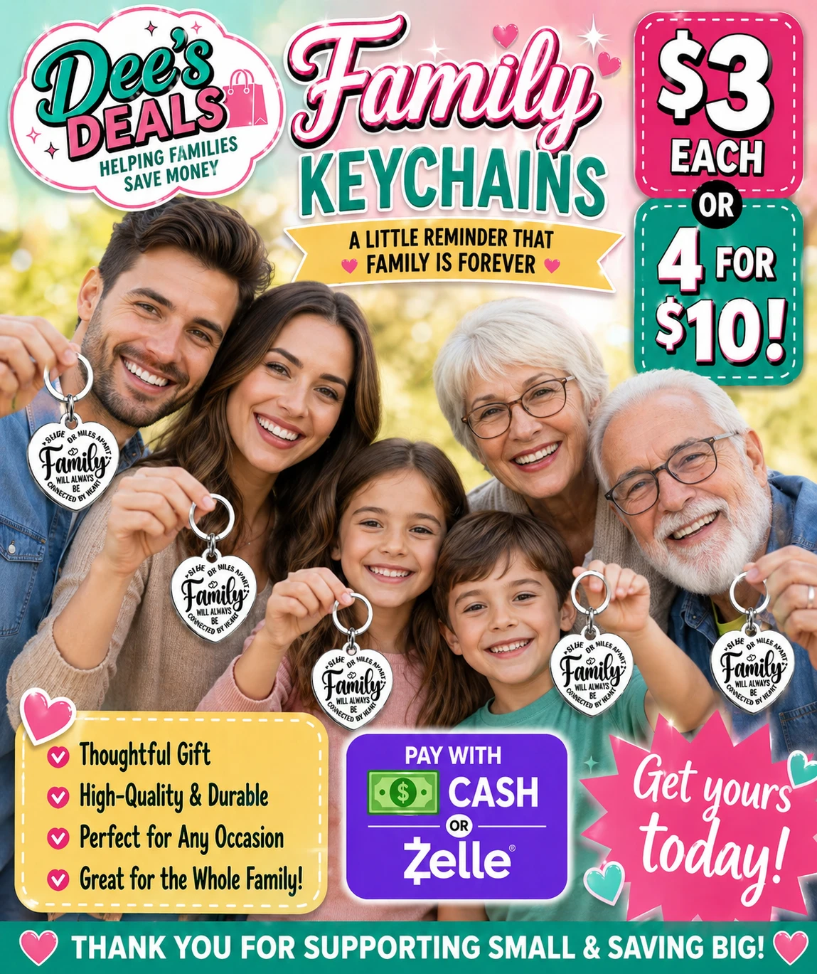 Dee's Deals Family Heart Keychains - photo 2