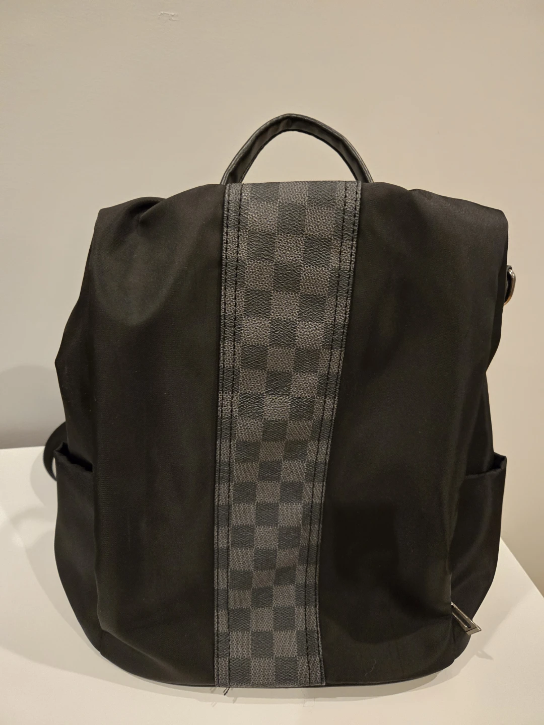Black Checkered Backpack Anti Theft