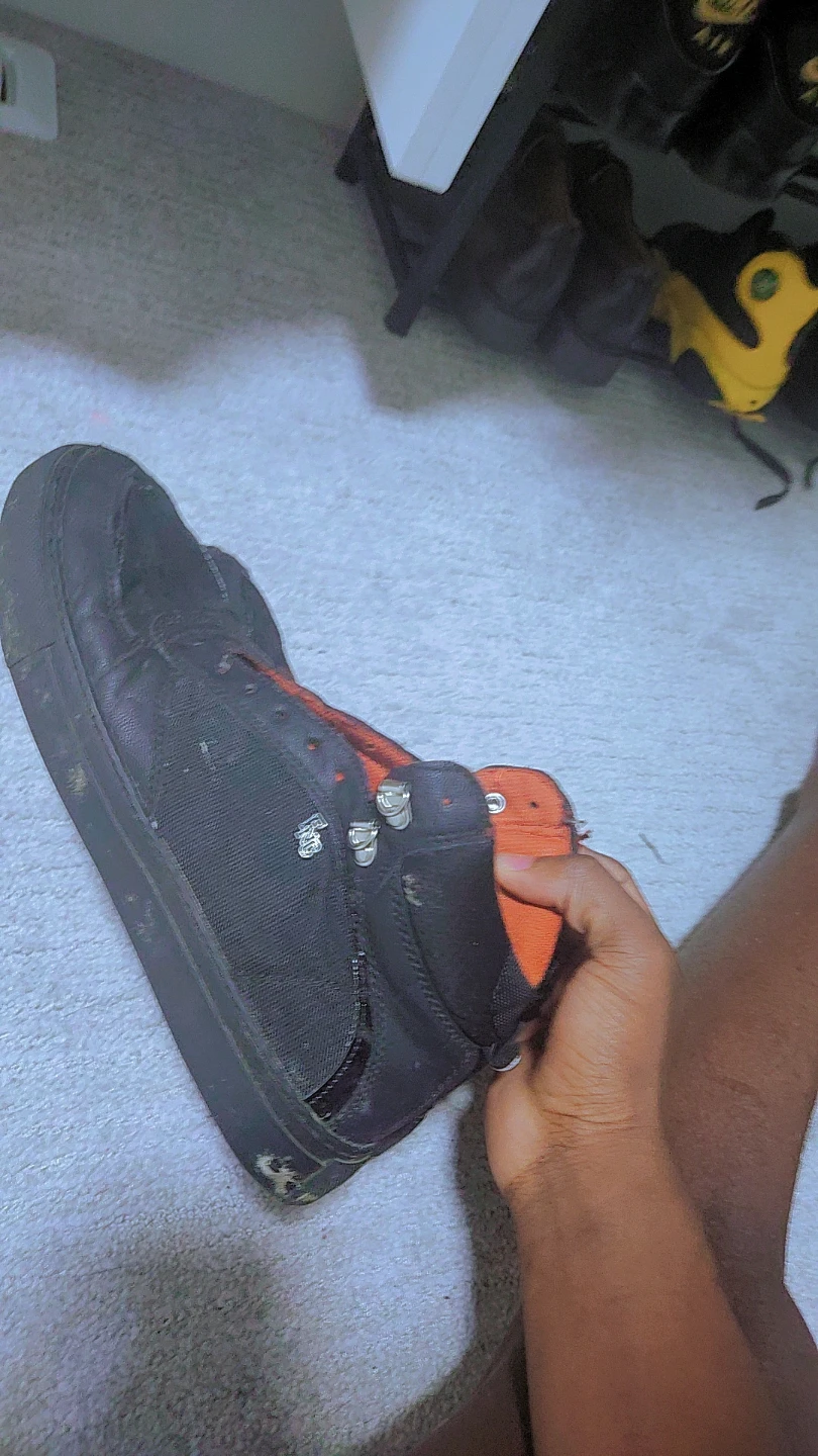 Black and Orange High-Top Sneakers - photo 2