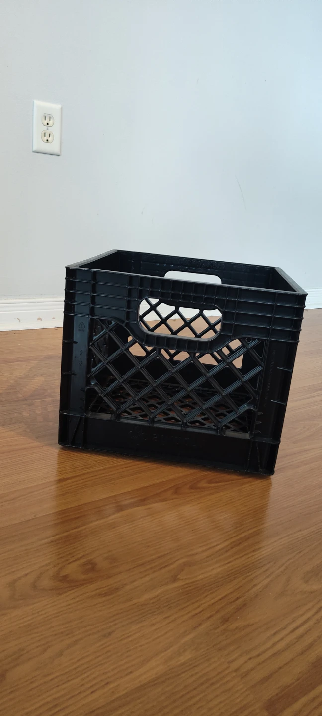 Black Plastic Milk Crate