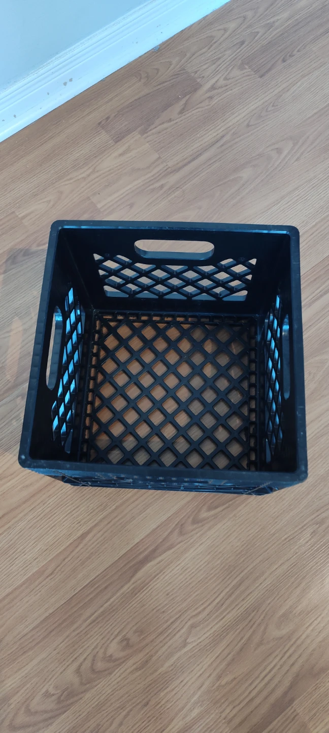 Black Plastic Milk Crate - photo 2