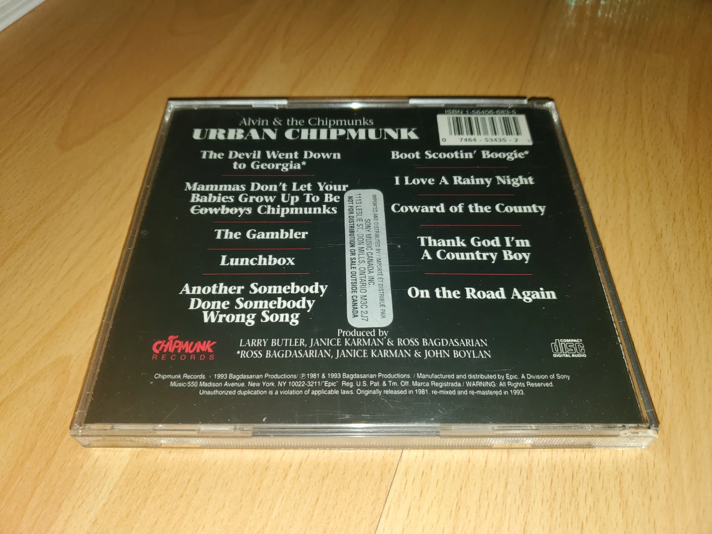 1993 Alvin & The Chipmunks Urban Chipmunk CD - photo 3