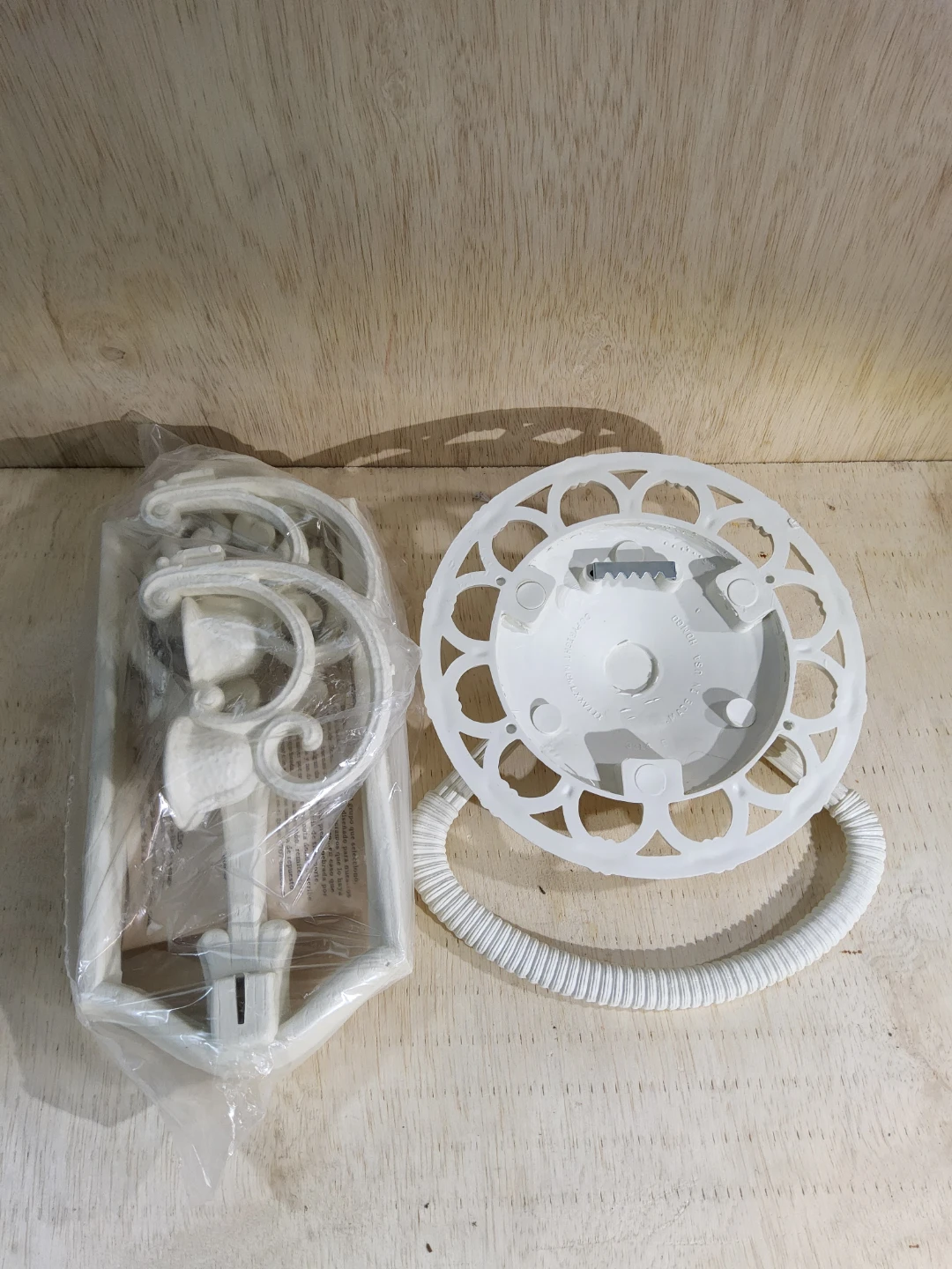 VTG Homco Wall Decor Set wicker Mirror Shelf Candle - photo 5