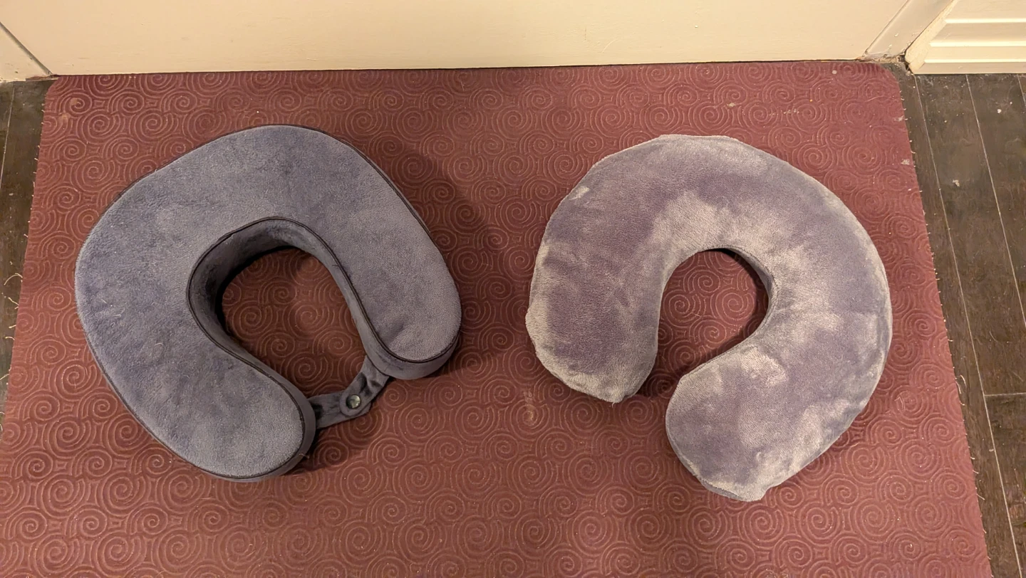 Set of 2 Blue Grey Neck Pillows