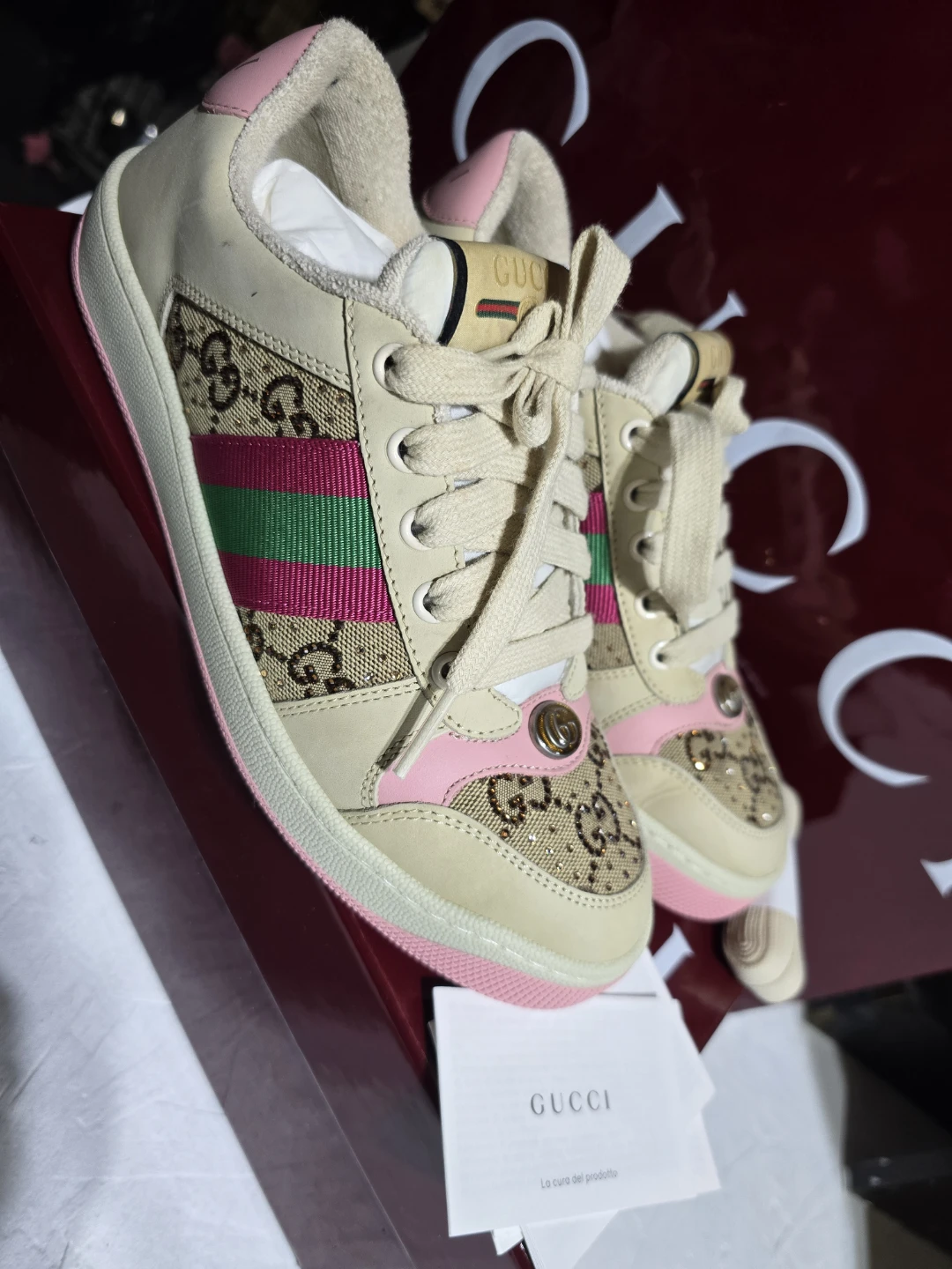 Gucci Women's Beige GG Canvas Low Top Sneakers - photo 3