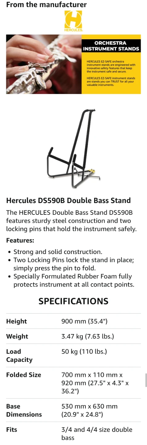 Hercules Double Bass Stand 🎸🎻 - photo 5