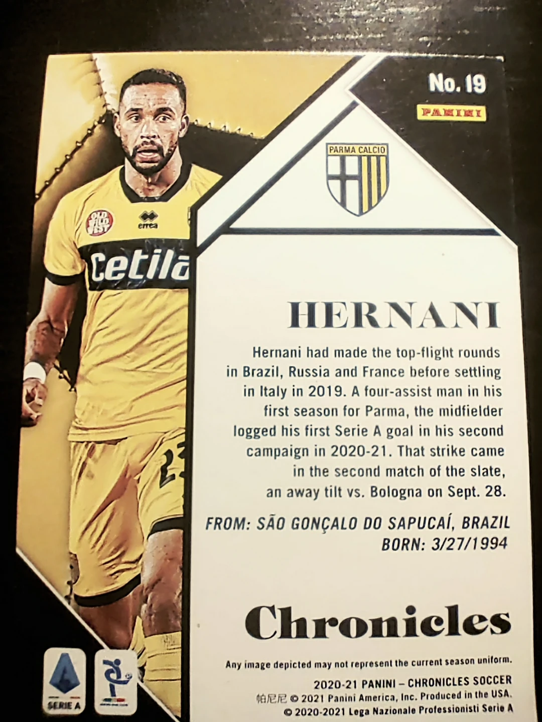 Panini Chronicles Soccer Card - Hernani 2020-21 - photo 3