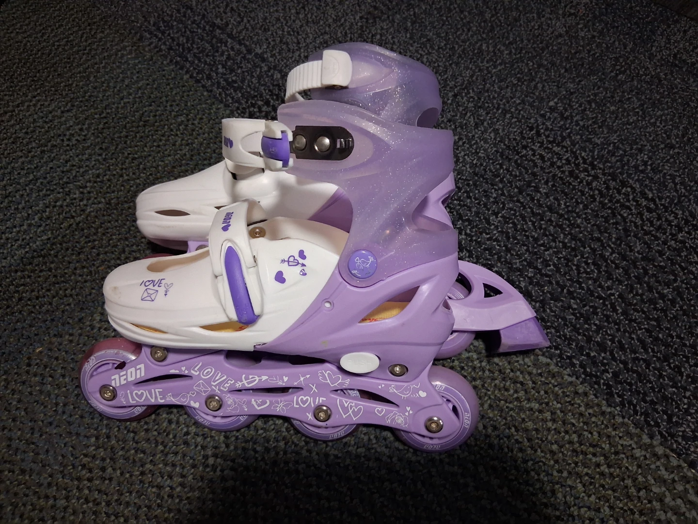 Purple and White Adjustable Inline Skates. - photo 5