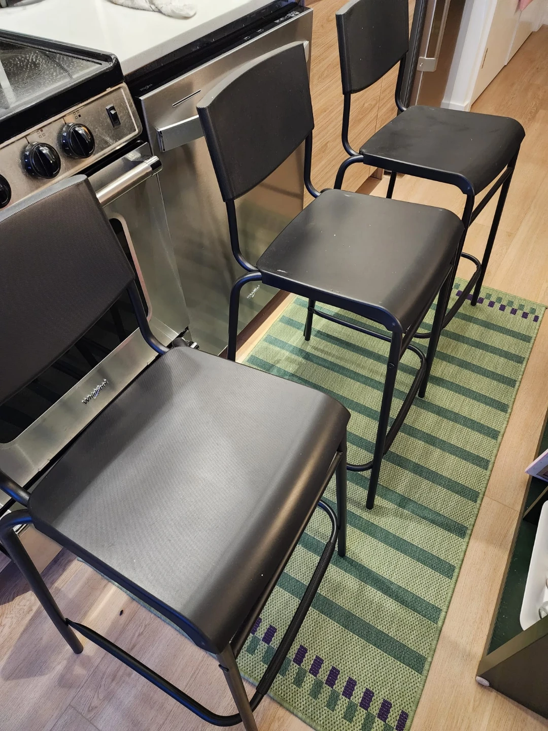 Set of 3  IKEA Black Bar stools - photo 3