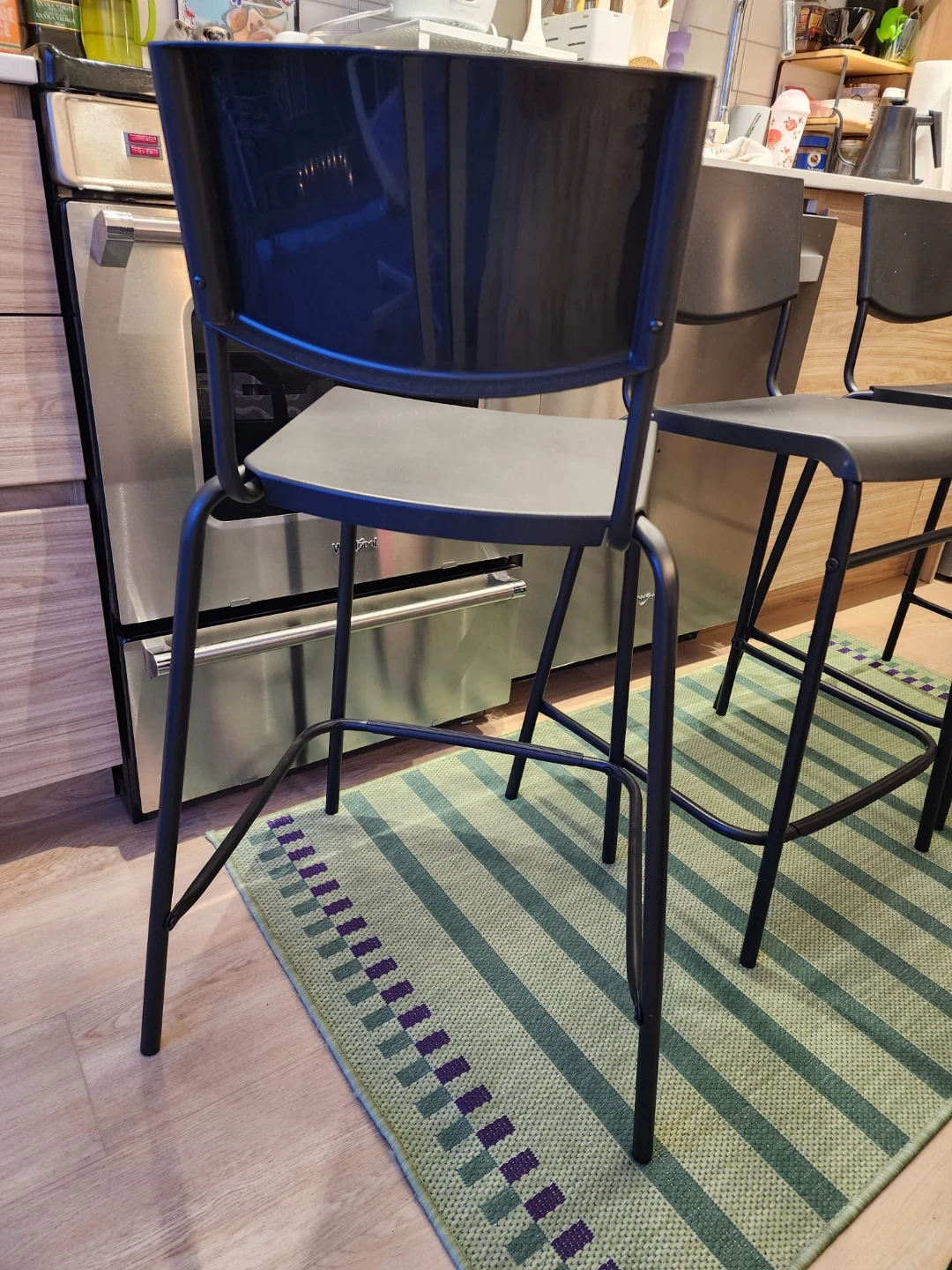 Set of 3  IKEA Black Bar stools - photo 5