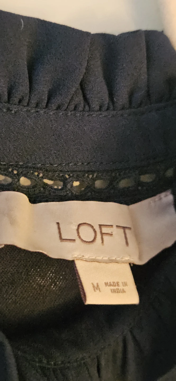 LOFT Dark Teal Mock Neck Blouse - Size Medium - photo 3