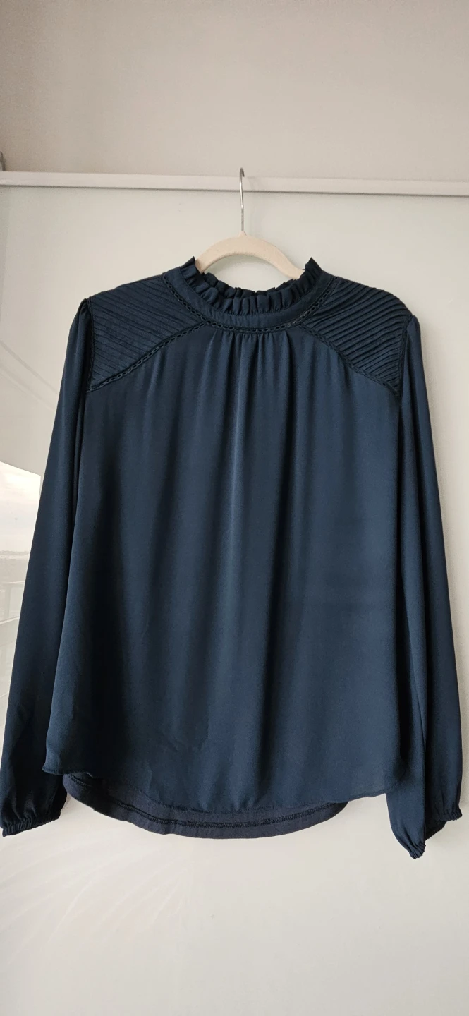 LOFT Dark Teal Mock Neck Blouse - Size Medium - photo 4