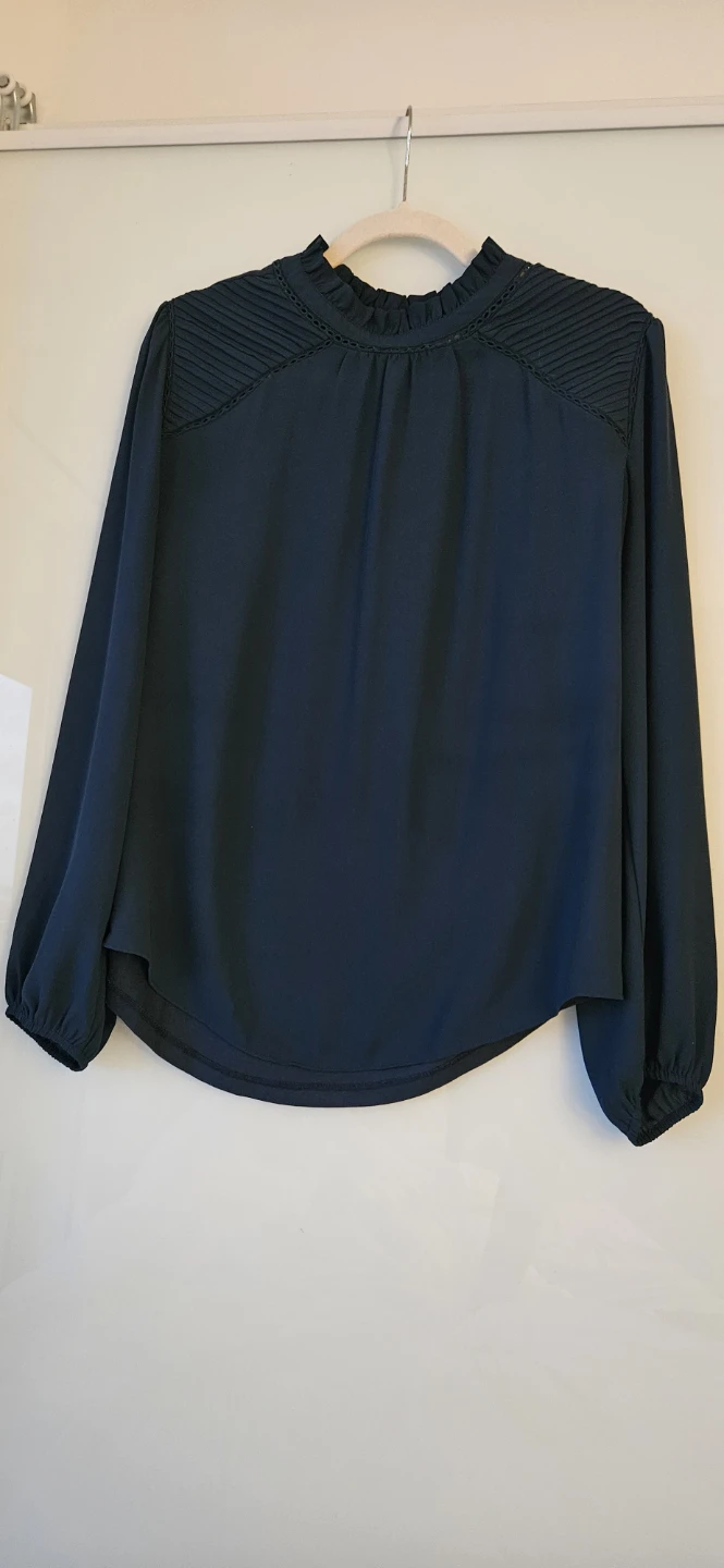 LOFT Dark Teal Mock Neck Blouse - Size Medium - photo 5
