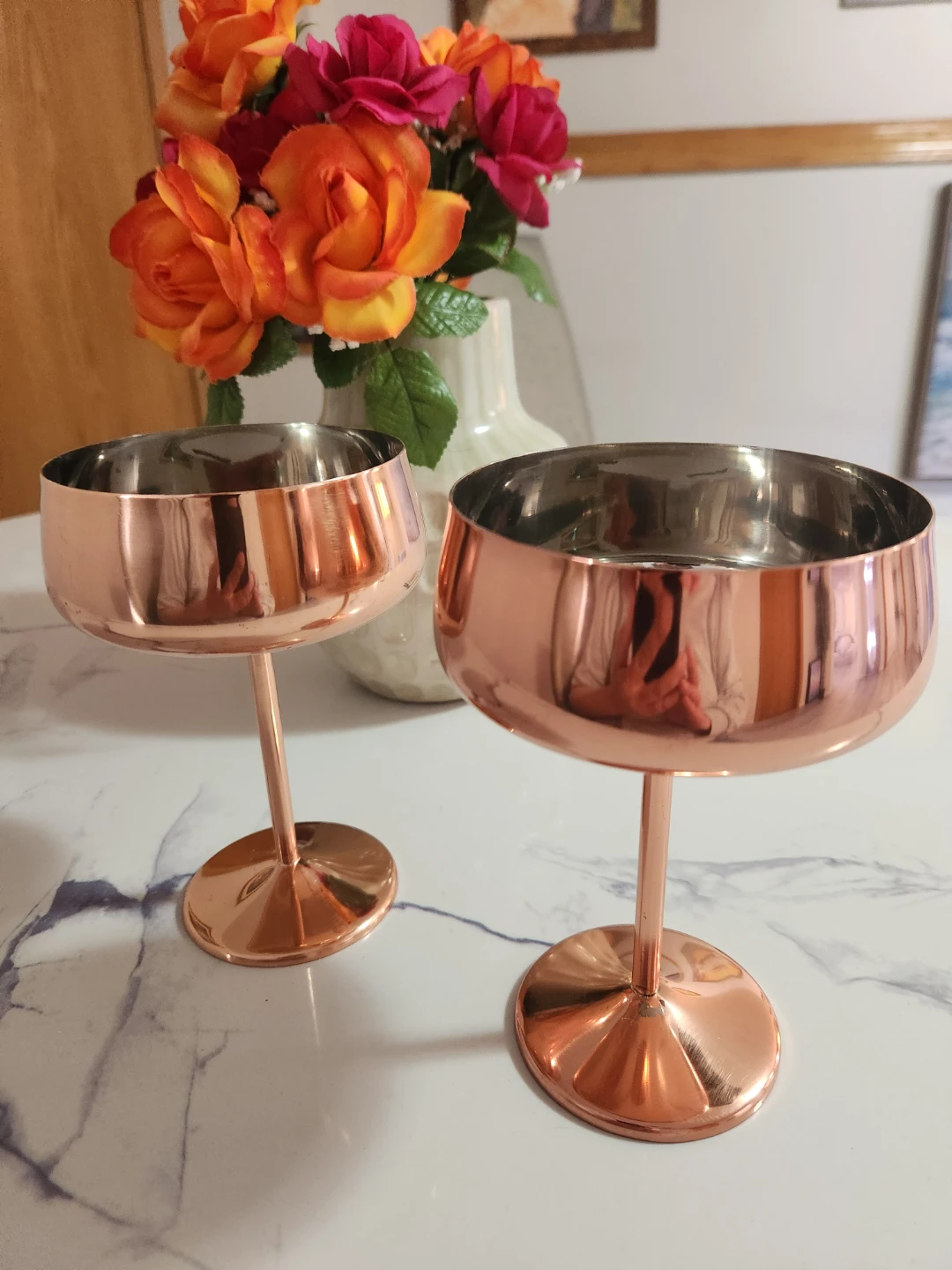 Set of 2 Copper Coupe Glasses