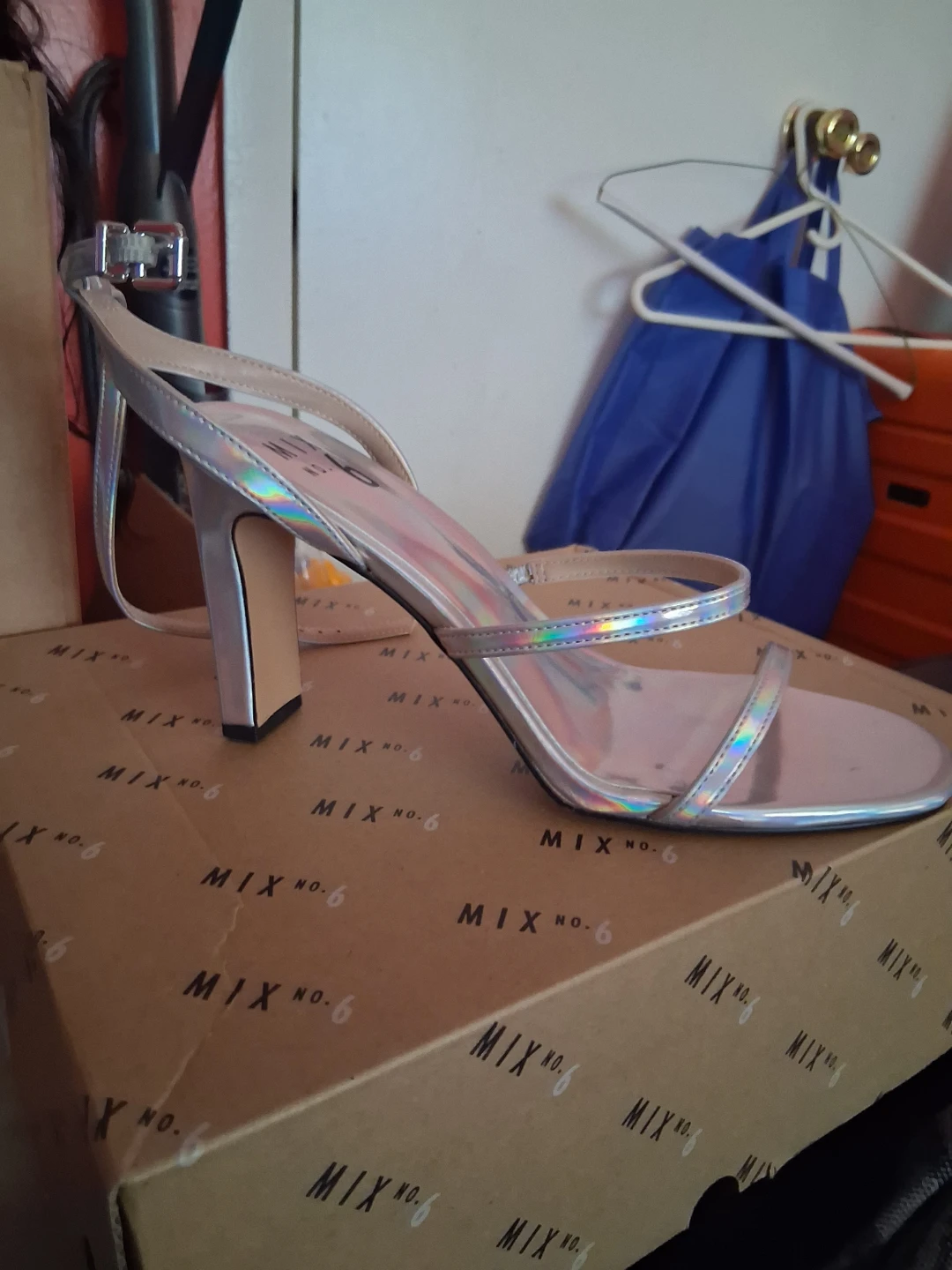MIX No. 6 Silver Holographic Heels
