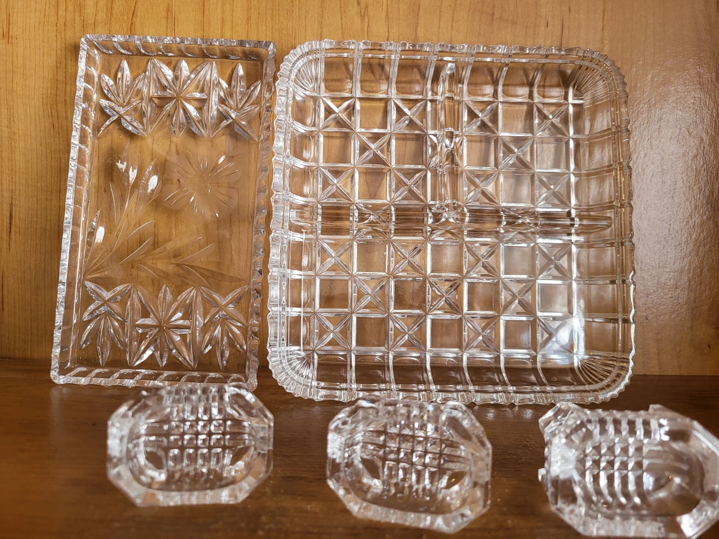 Crystal Serving Tray Set