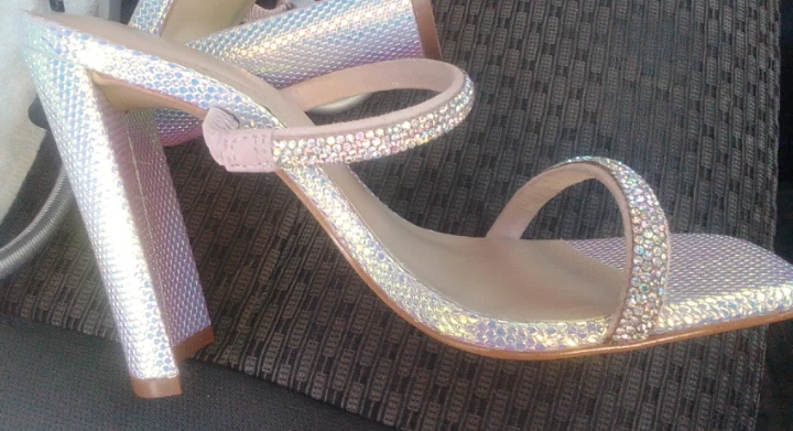 Sparkly Block Heel Mules