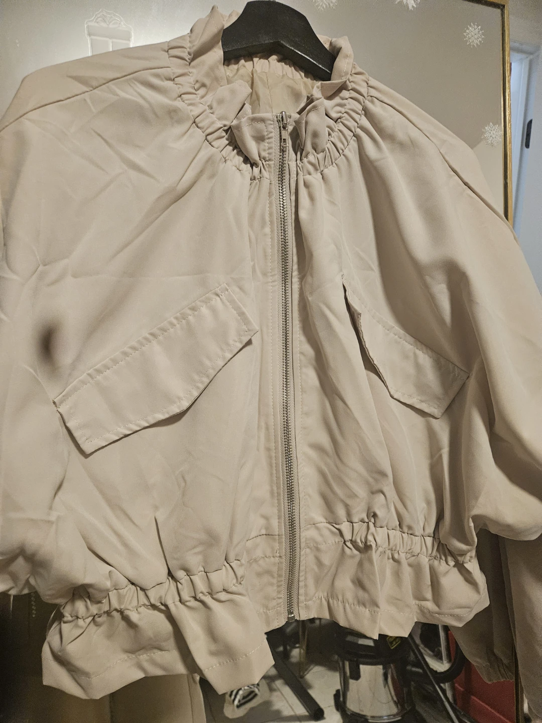 Women's Beige Bomber Jacket - photo 3
