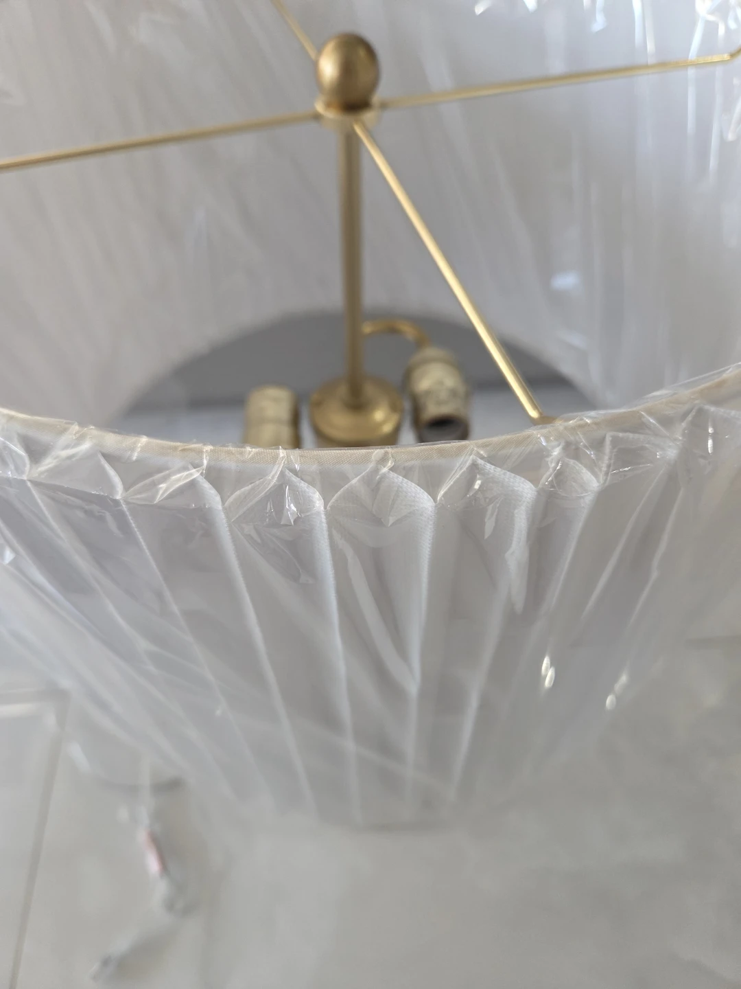 Glass Table Lamp with Pleated Shade - photo 4