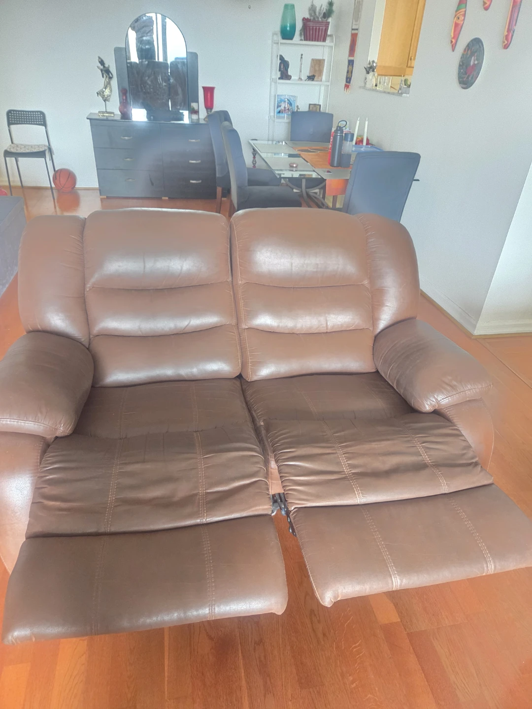 Brown Pure Leather Recliner- Excellent Condition