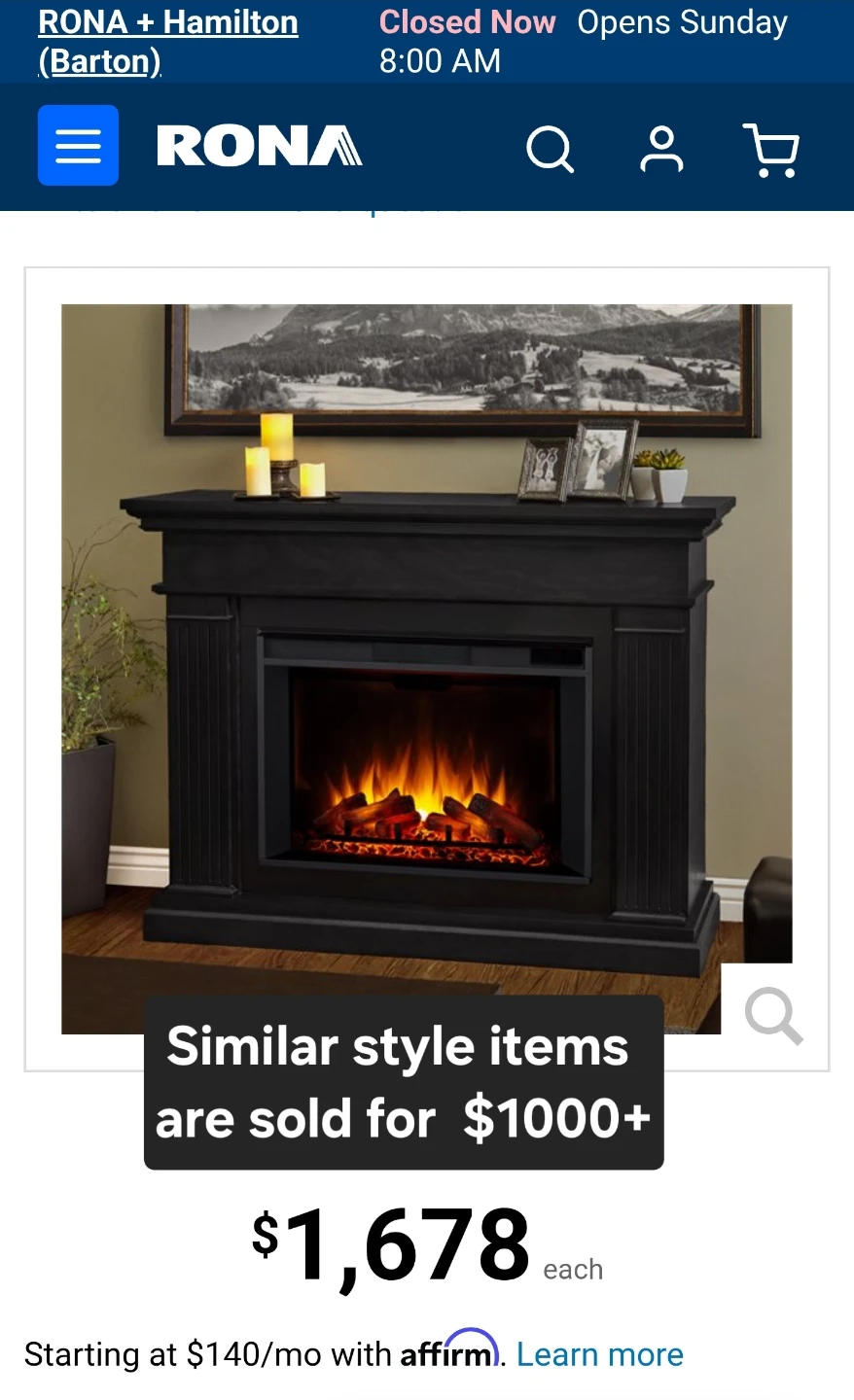 Black Electric Fireplace Mantel - photo 3