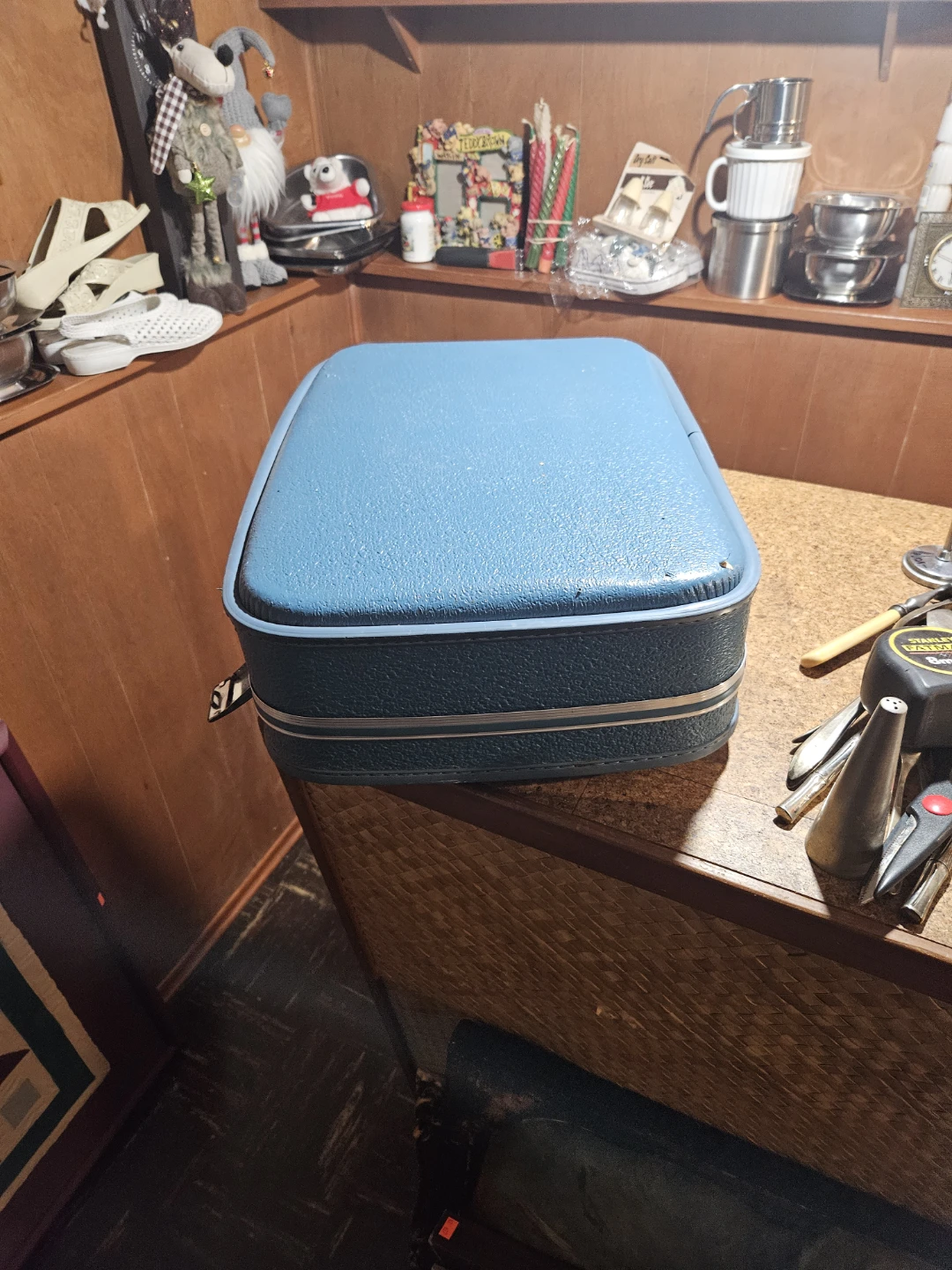 Edal Vintage Blue Luggage Vanity Case with Mirror - photo 2