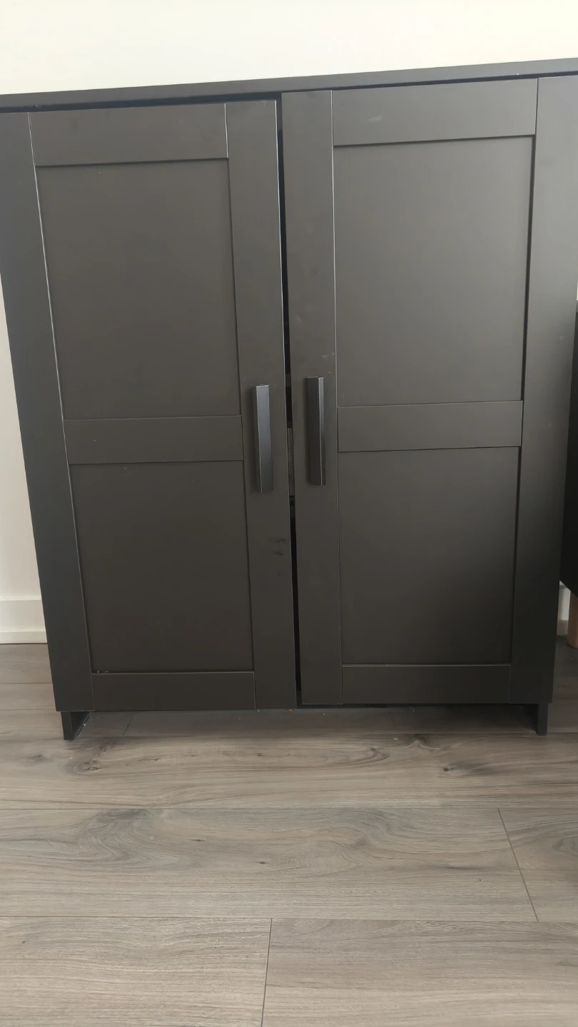 IKEA BRIMNES Cabinet with Doors – Black Storage Cabinet