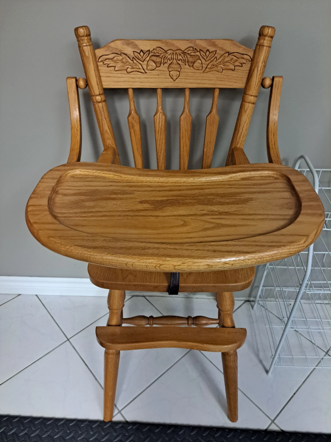 Solid Oak Wooden High Chair