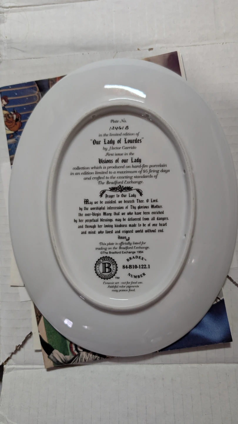Bradford Exchange "Our Lady of Lourdes" Collector Plate - photo 2