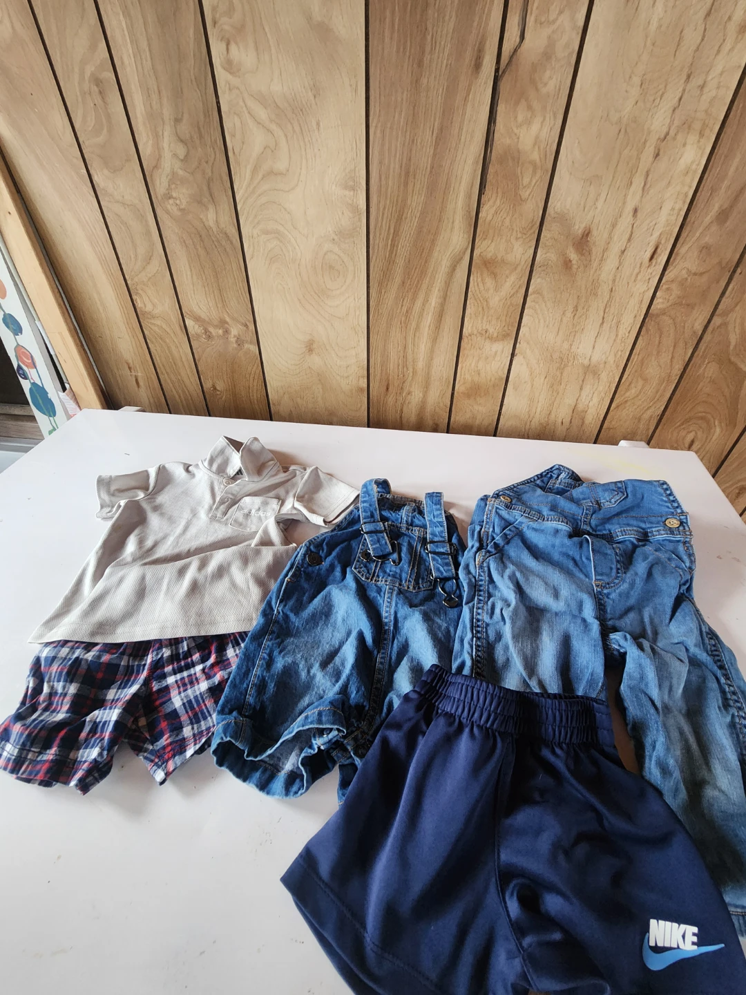Boys' Clothes Bundle - Polo Shirt, Denim Overalls, and Shorts