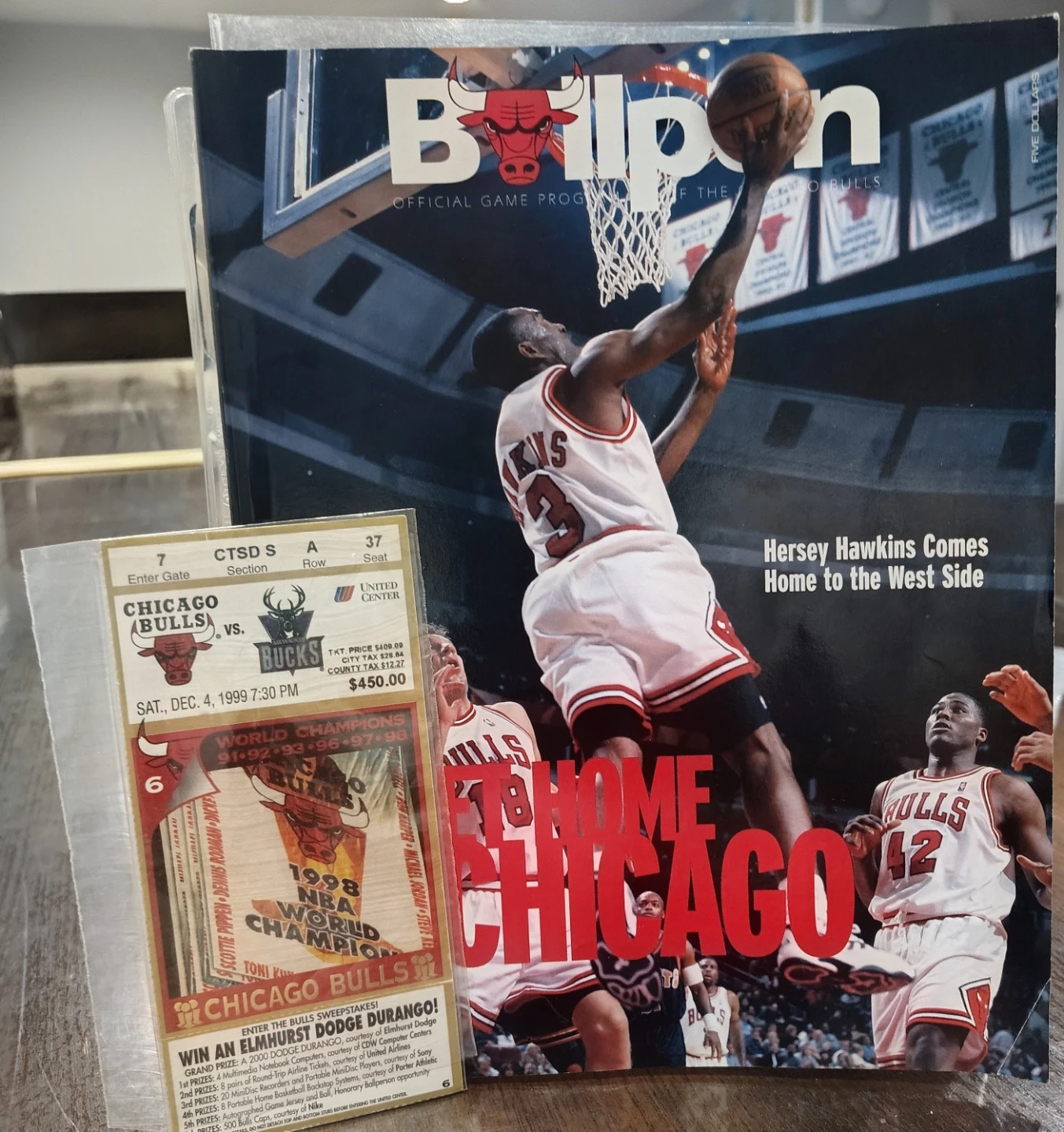 Chicago Bulls 1999 Game Program & Ticket Stub