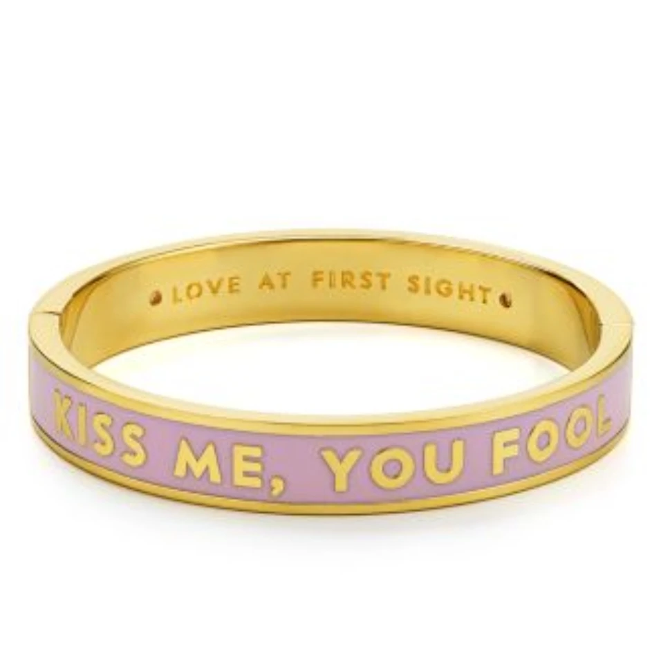 Kate Spade "Kiss Me, You Fool" Enamel Bangle