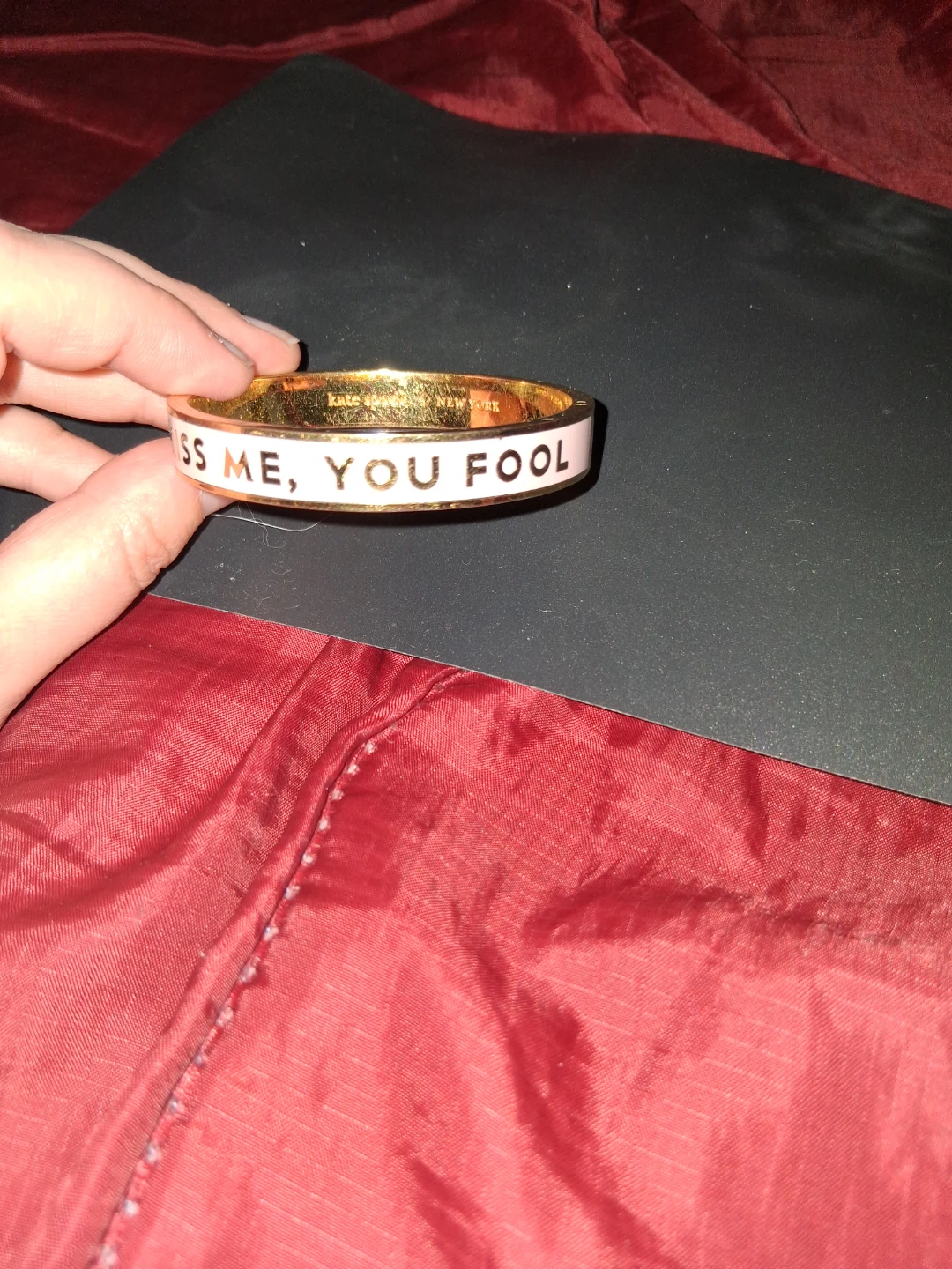 Kate Spade "Kiss Me, You Fool" Enamel Bangle - photo 2