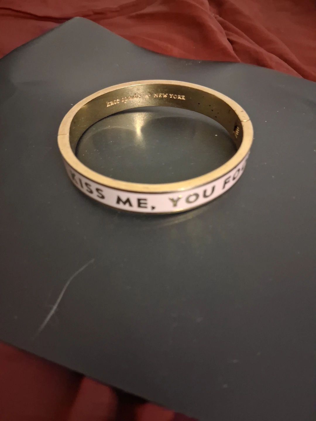 Kate Spade "Kiss Me, You Fool" Enamel Bangle - photo 3