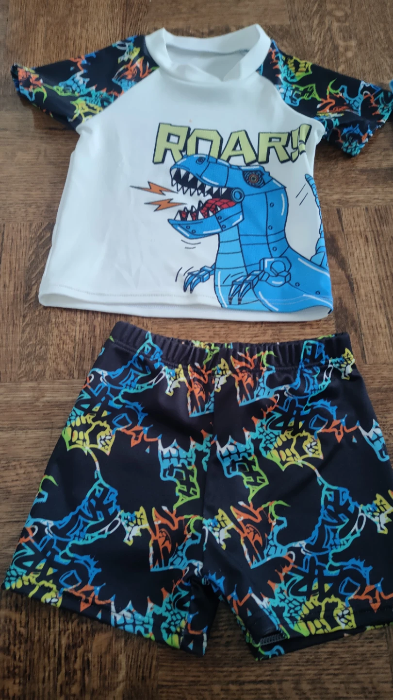 Kids Dinosaur Rash Guard Swim Set