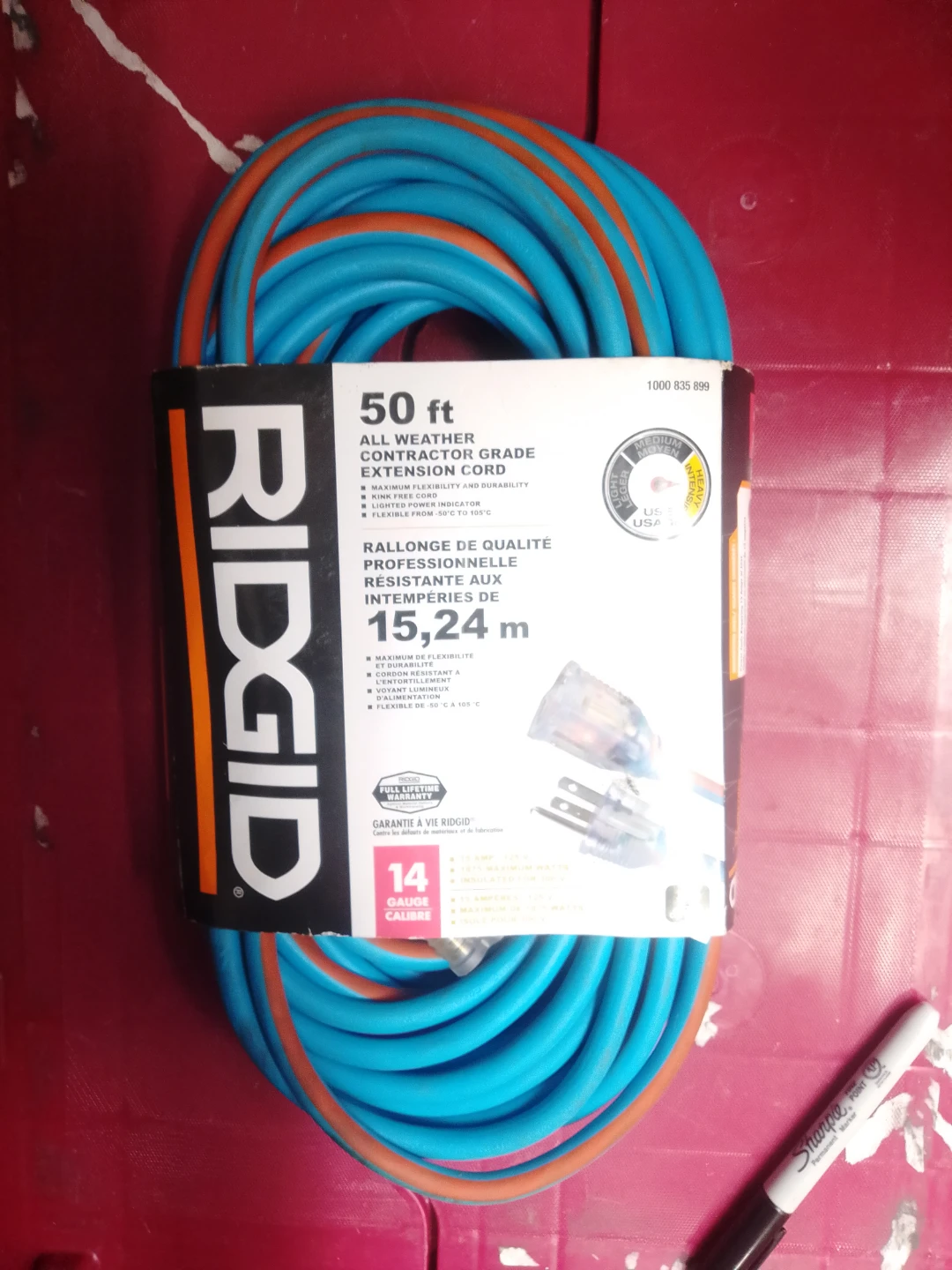 RIDGID 50 ft All Weather Contractor Grade Extension Cord