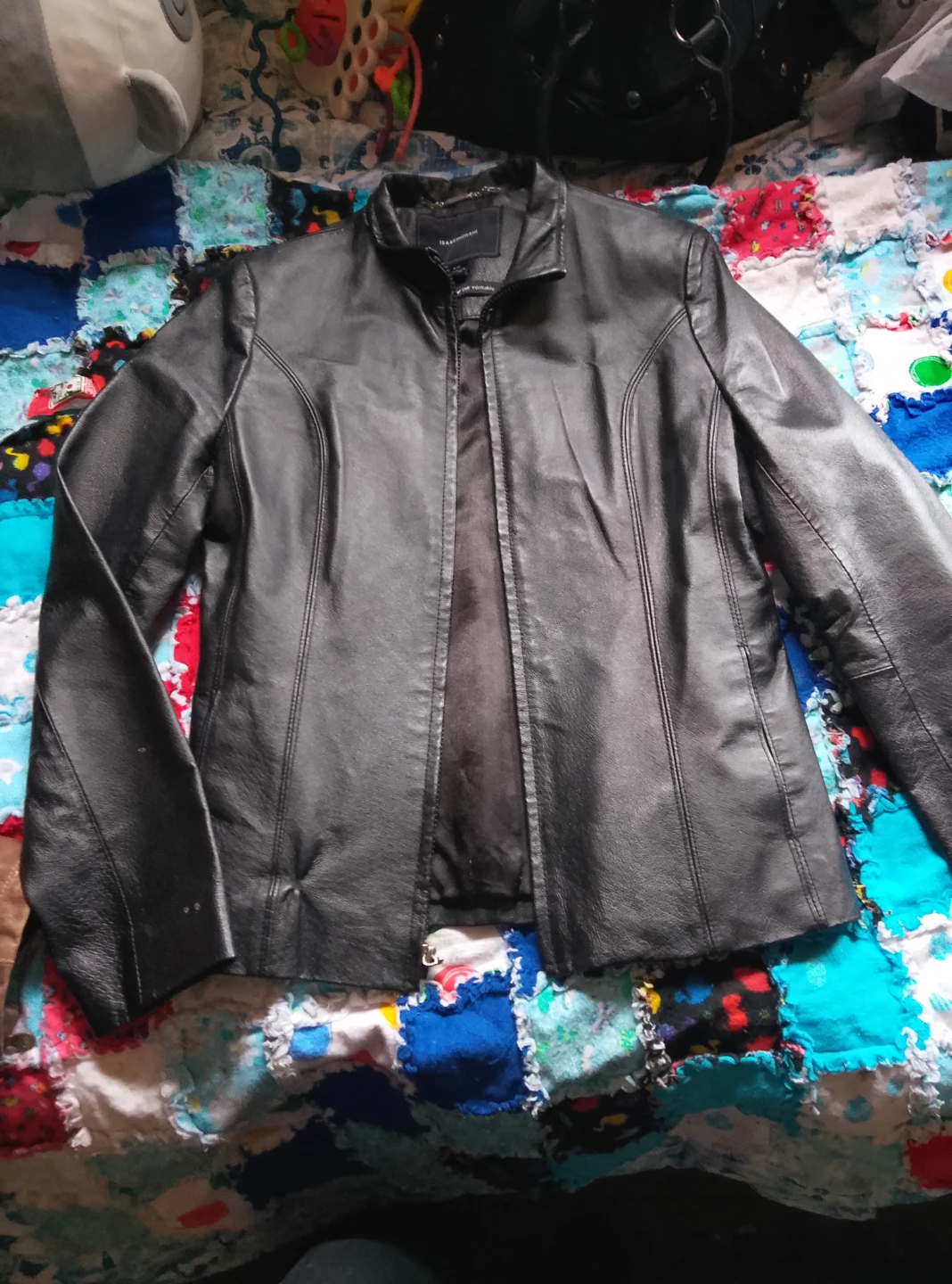 Isaac Mizrahi Black Leather Jacket S/P