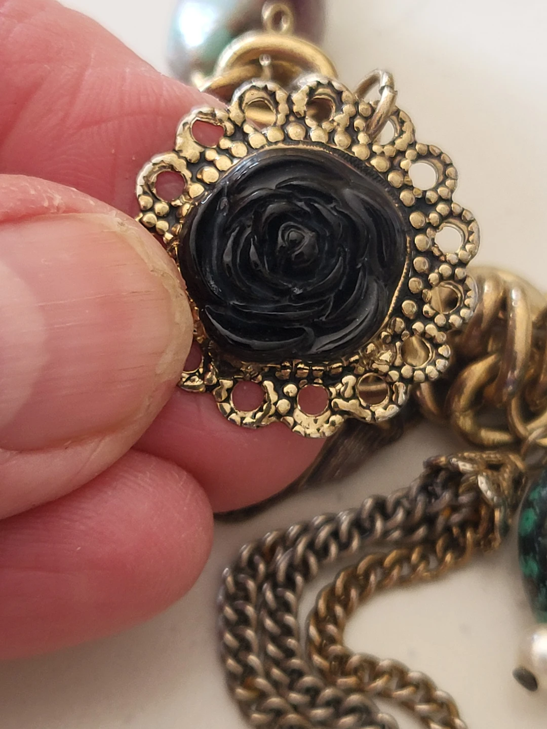 Boho Charm Necklace with Turquoise and Leaf Accents - photo 2