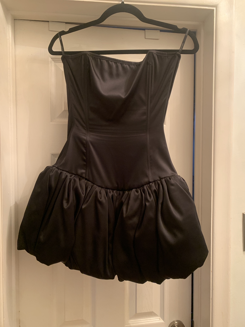 short black corset prom dress