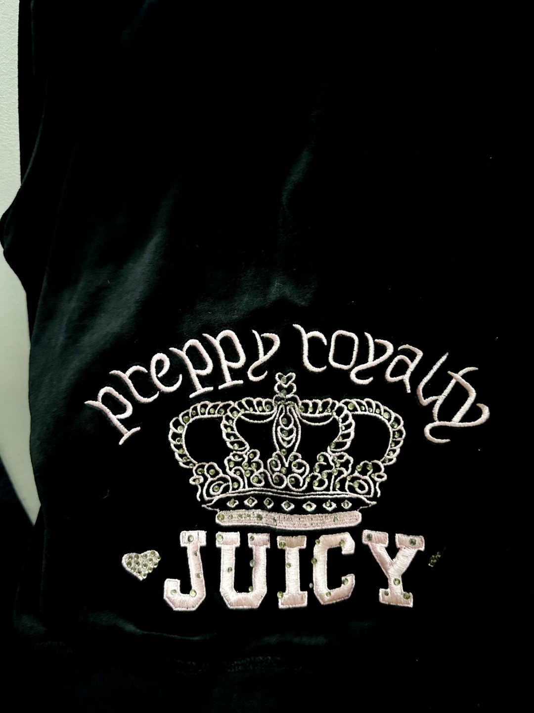Juicy Couture Black Velour Hoodie Track Jacket