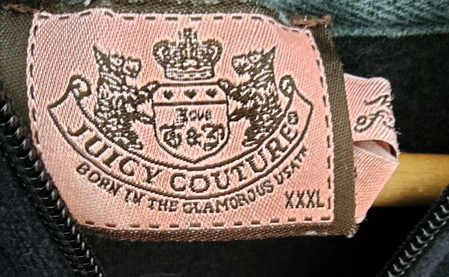 Juicy Couture Black Velour Hoodie Track Jacket - photo 3