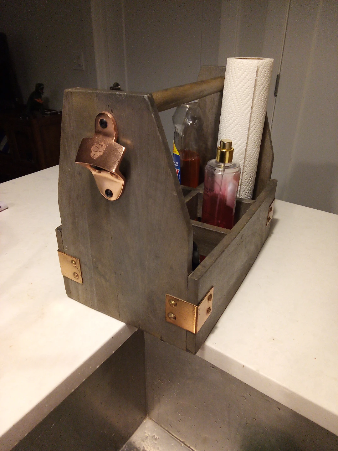 Wooden Caddy with Bottle Opener
