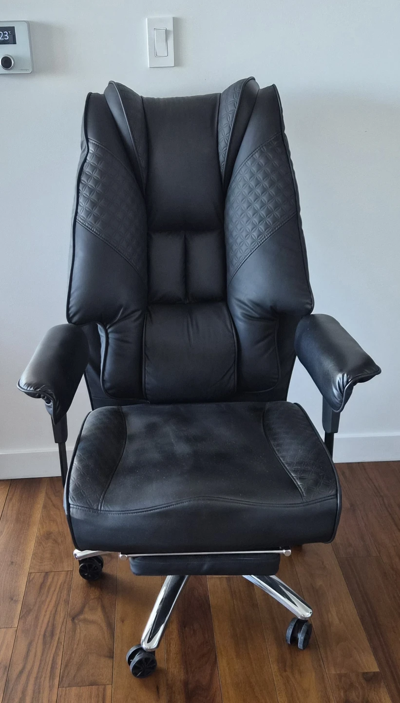 Black Executive Office Chair with Footrest