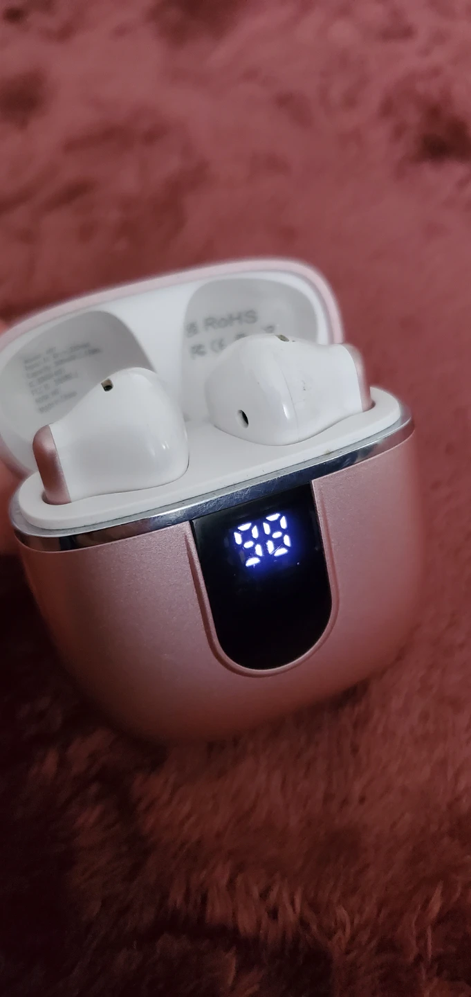 Rose Gold Wireless Earbuds with Charging Case