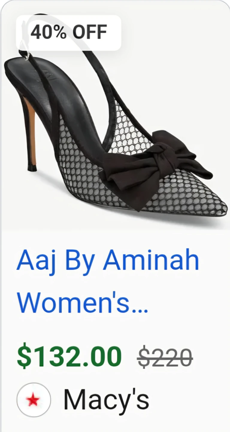 AA By Aminah Women's Black Mesh Slingback Heels