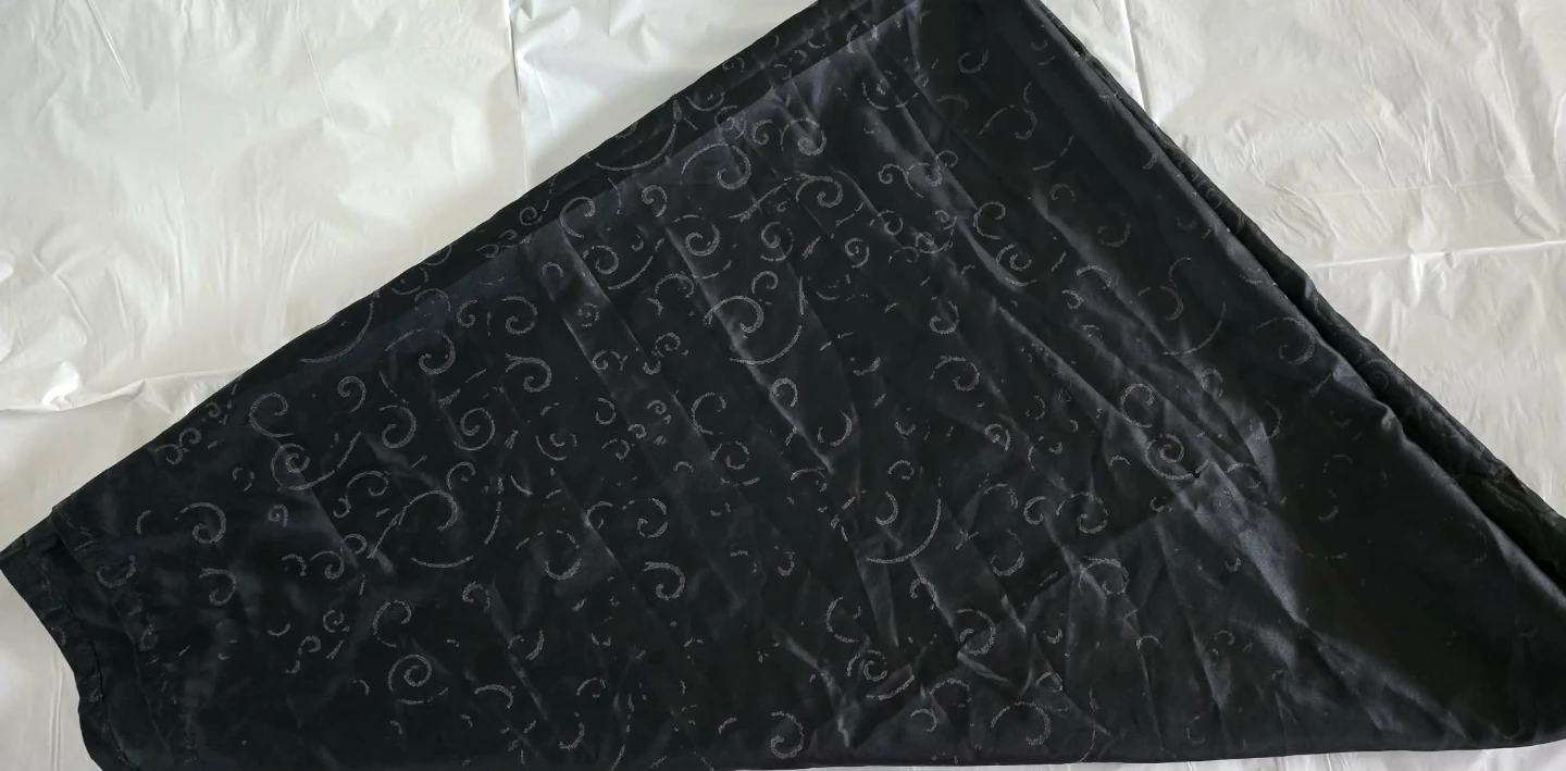 Large shawl black fabric with swirl pattern - photo 2