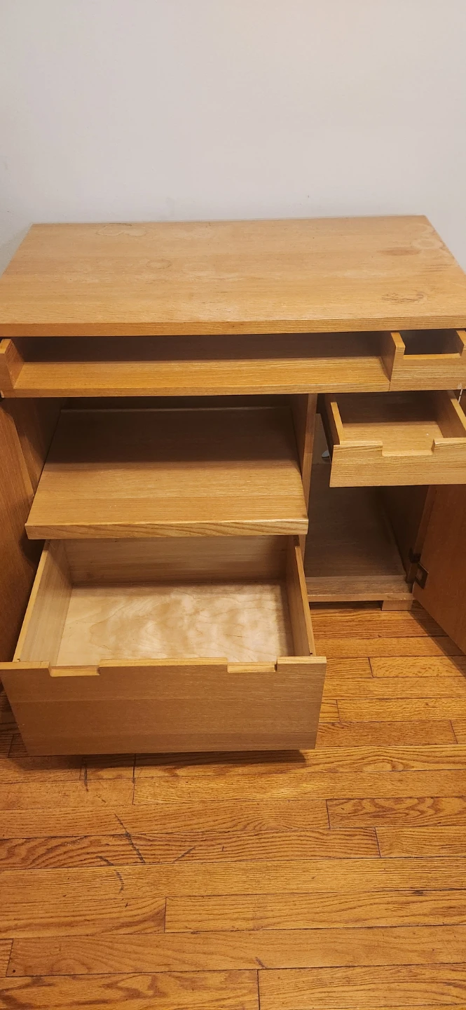 Crate & Barrel Wood Media Console/Desk with Drawers and Cabinets - photo 3