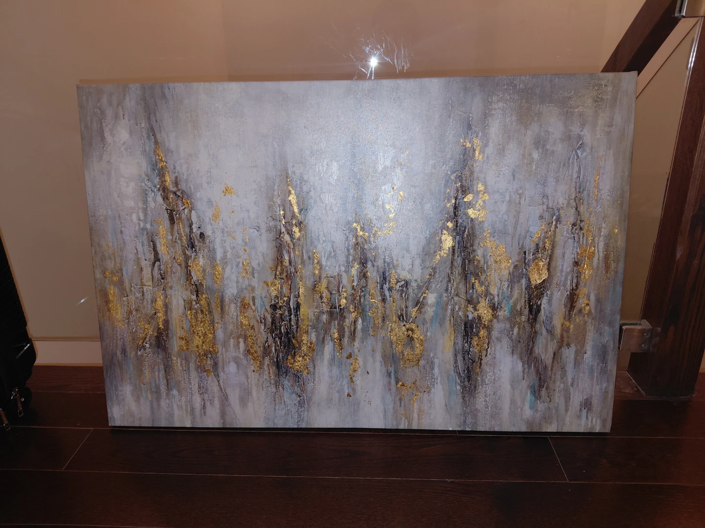 Abstract Gold Leaf Wall Art Canvas